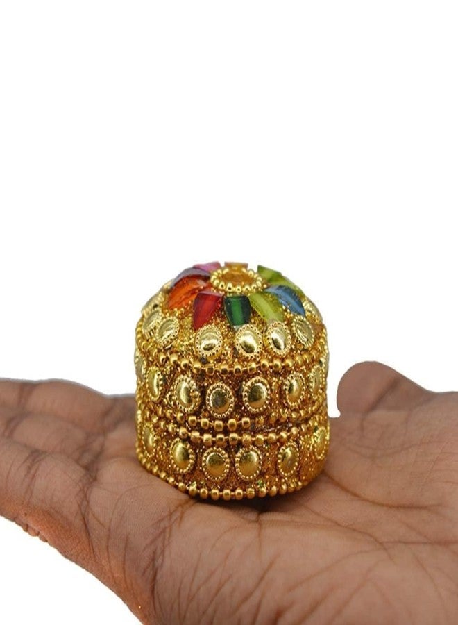 ANSHEZ Handmade Sindoor Dani, Sindoor Box, Kumkum Box - Pack of 2 | Size (4.5x4.5x2.5 Cm) | Kumkum Bharani Decoration Box For Gift | Wedding Return Gifts For Womens Ladies Brides - Image 5