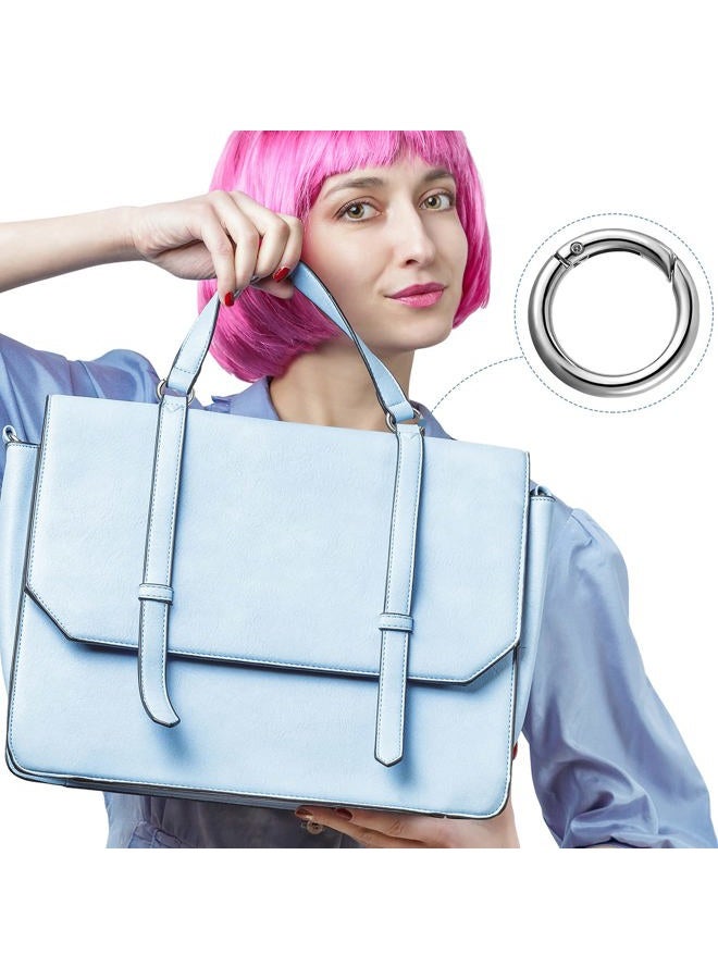 Ferraycle 18 Pcs Spring O Rings Alloy Round Spring Clips Circle Trigger Spring O Ring 35mm Snap Buckle Clasp O Rings Keyring Hook Snap Clip for Keychains Bags Purses Handbags DIY Crafts, 6 Colors - Image 5