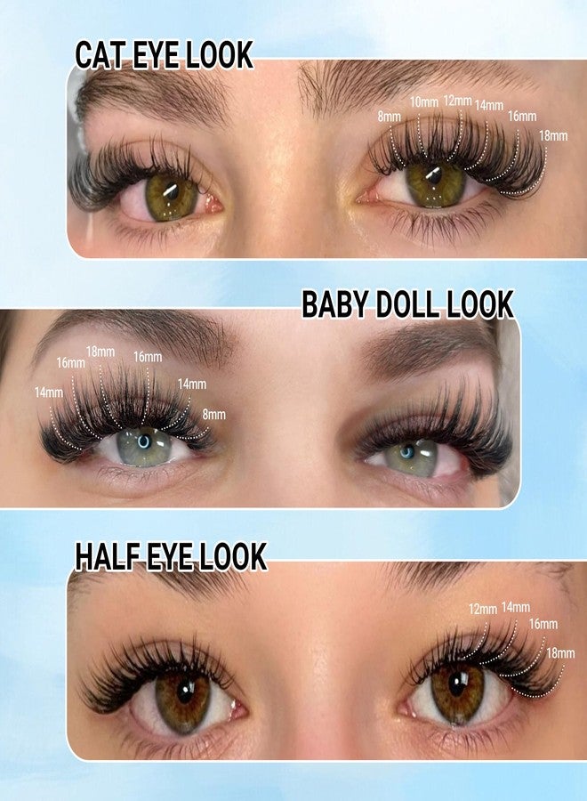CMAYOME Lash Clusters Kit 800Pcs Natural Fluffy Wispy False Eyelashes DIY Clusters Extensions Kit (10D+20D+30D+40D) Individual Lashes with Bond&Seal,Remover, Tweezers - Image 2