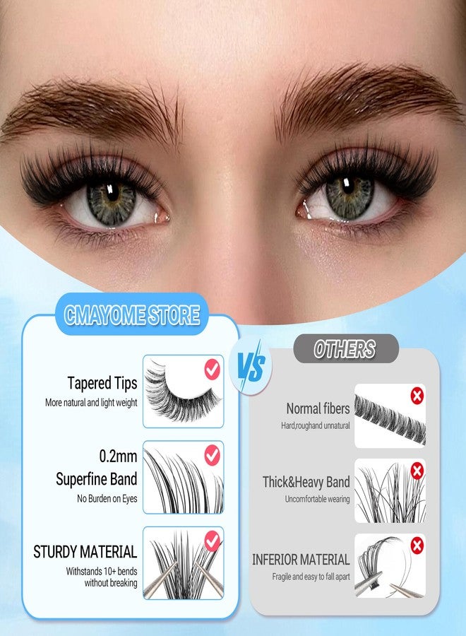 CMAYOME Lash Clusters Kit 800Pcs Natural Fluffy Wispy False Eyelashes DIY Clusters Extensions Kit (10D+20D+30D+40D) Individual Lashes with Bond&Seal,Remover, Tweezers - Image 4