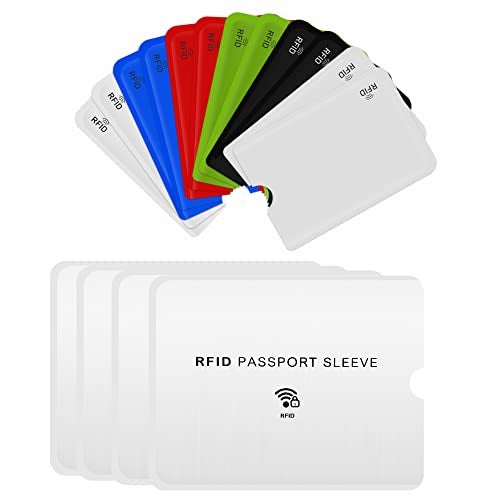 CM unisex-adult RFID Blocking Passport Sleeve Credit Card Cover for Identity Theft Prevention, 12 Pcs Card Sleeve and 4 Pcs Passport Sleeve, Multi - Image 1
