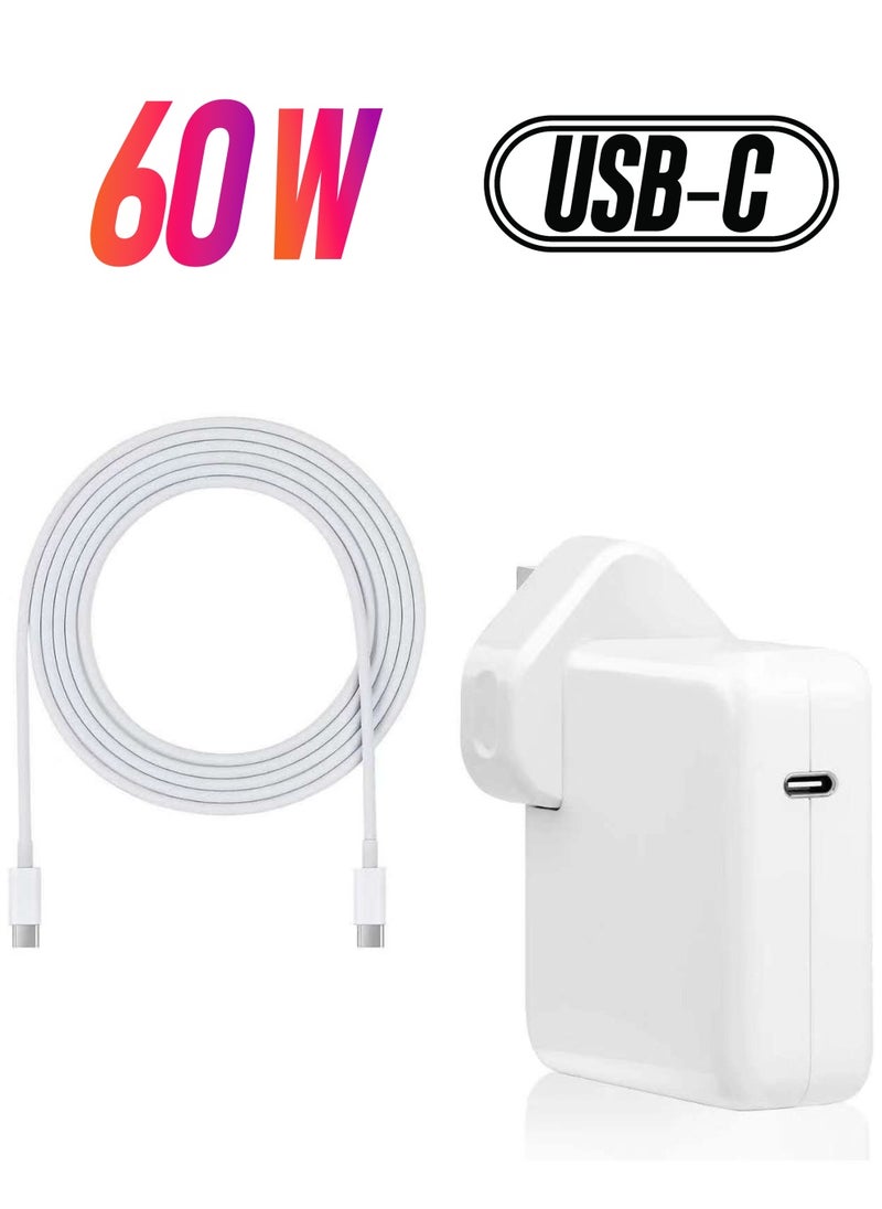 Ntech - NTECH  60W Adapter Compatible for Apple Macbook Pro 13 Inch (Early 2015) (Mid 2014), (Late 2013) MagSafe White - Image 1