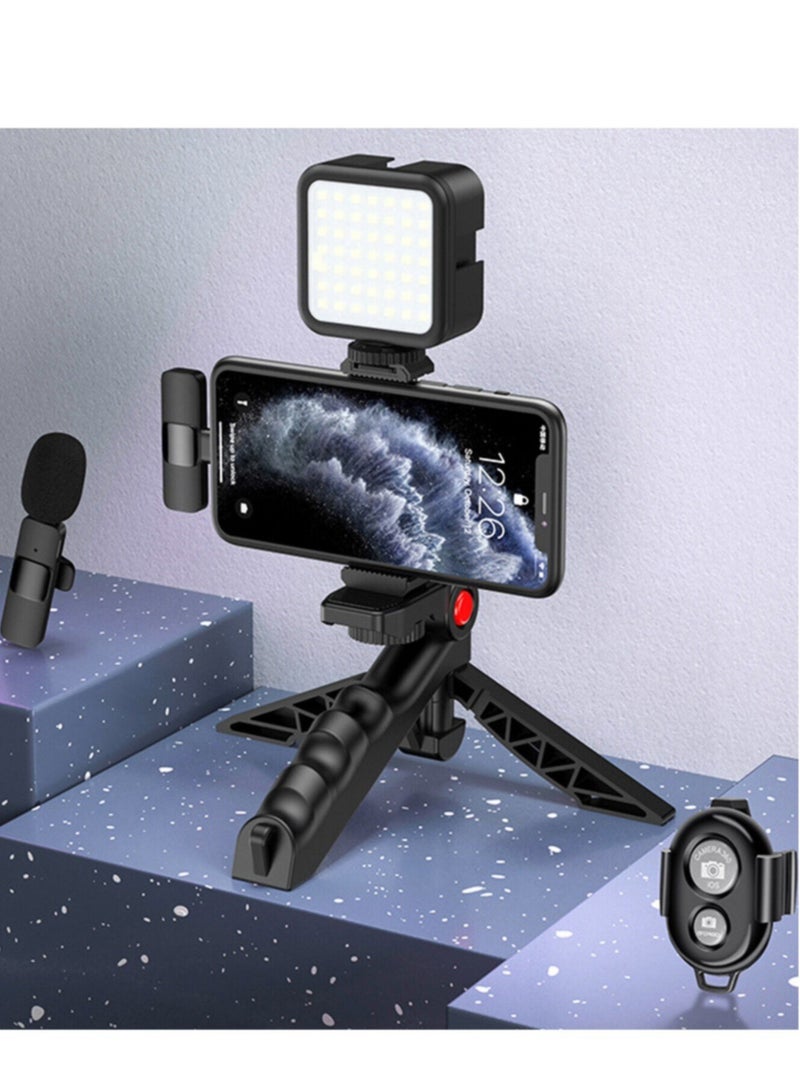 ELTRAZONE Smartphone Vlogging Kit w/ Tripod Fill Light Microphone Phone Clip for iPhone & Remote  - Image 5