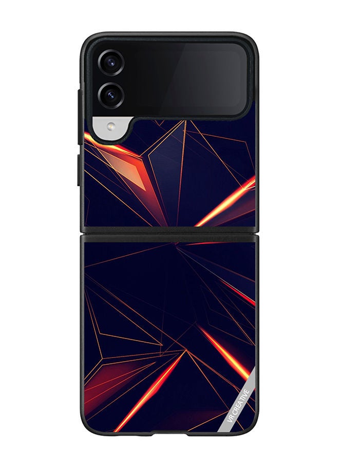 VR CREATIVE Protective Case Cover For Samsung Galaxy Z Flip4 Geometrical Design Multicolour - Image 1