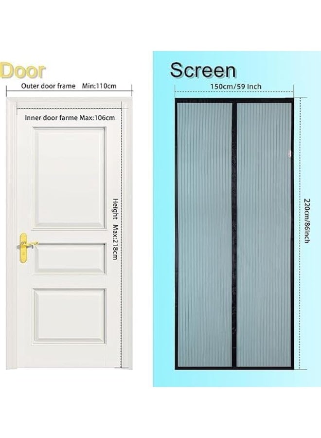 Magnetic Screen Door Hands Free Mesh Partition Heavy Duty Curtain Keeps Bugs Out Frame Hook and Loop Pet and Kid Friendly Suit for Bedroom Balcony Kitchen  - Image 2