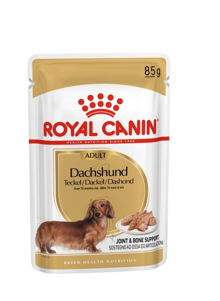 ROYAL CANIN royal canin breed health nutrition dachshund adult (wet food - 85g pouch) pack of 6 