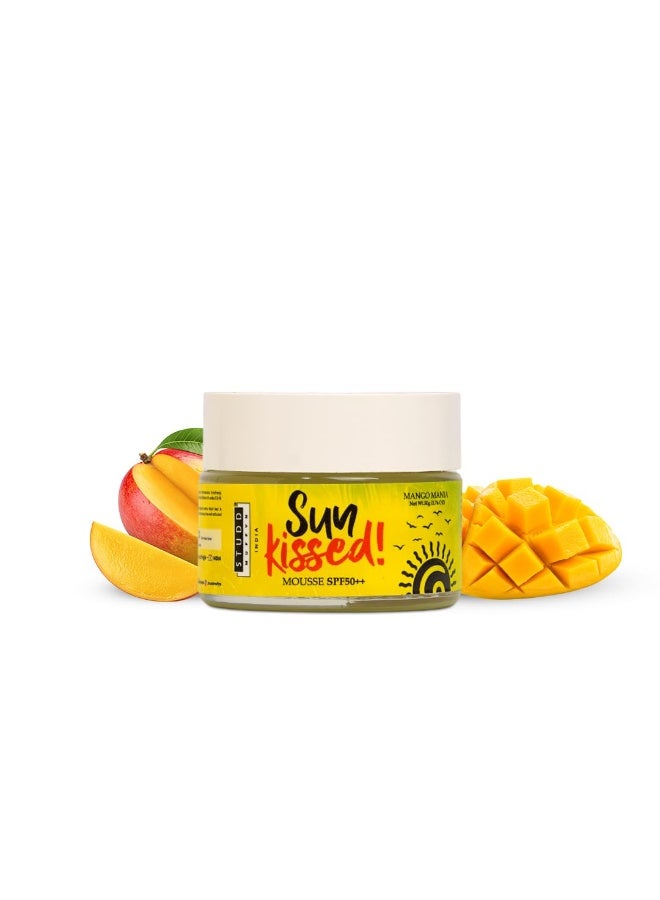 Studd Muffyn Sun Kissed Mousse SPF 50++| Mango Mania | Hydrating Lightweight Non-Greasy Sunscreen Mousse | UV Protection for Men & Women | 50g - Image 1