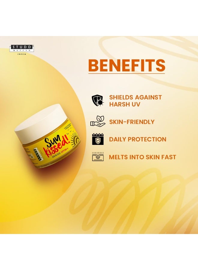 Studd Muffyn Sun Kissed Mousse SPF 50++| Mango Mania | Hydrating Lightweight Non-Greasy Sunscreen Mousse | UV Protection for Men & Women | 50g - Image 4