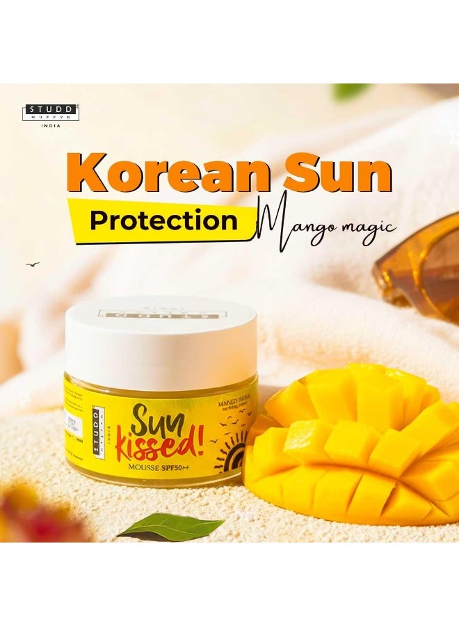 Studd Muffyn Sun Kissed Mousse SPF 50++| Mango Mania | Hydrating Lightweight Non-Greasy Sunscreen Mousse | UV Protection for Men & Women | 50g - Image 3