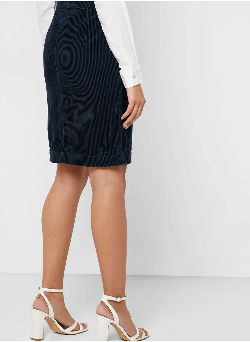 Jacqueline de Yong Button Down Corduroy Skirt
