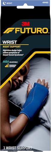 3M FUTURO Night Wrist Support, Left or Right, Adjustable, Helps Provide Nighttime Relief of Carpel Tunnel Symptoms, Made of Breathable Material, Easy-to-Use Sleeve Design, One Size Fits Most (48462ENR) - Image 1