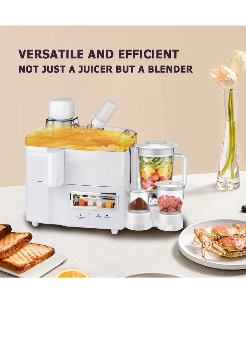 REFURA - Juicer Machines, Multifunction 4 In 1 Juicer & Blender Easy To Clean 500W Quiet Motor, Cold Press Juicer for Fruit & Vegetable, 90% Juice Yield for Lemon Lime Grapefruit Oranges. RE-10210 - Image 1