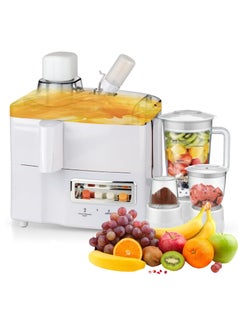 Juicer Machines, Multifunction 4 In 1 Juicer & Blender Easy To Clean 500W Quiet Motor, Cold Press Juicer for Fruit & Vegetable, 90% Juice Yield for Lemon Lime Grapefruit Oranges. RE-10210
