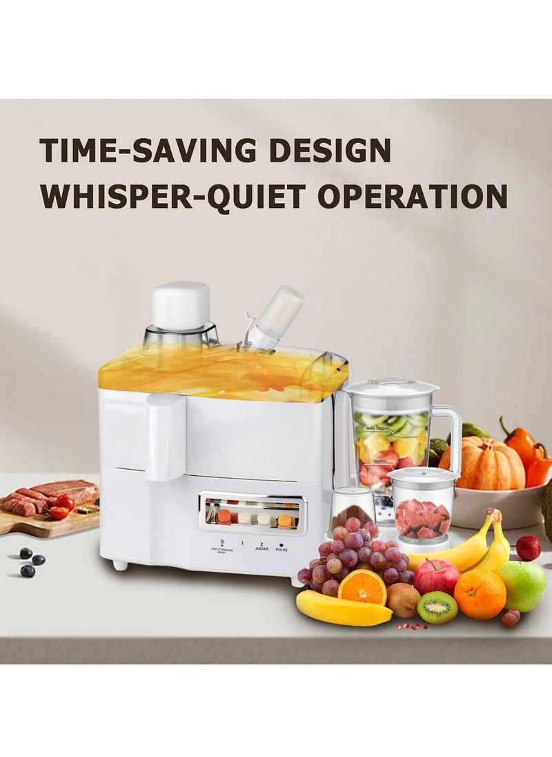 REFURA - Juicer Machines, Multifunction 4 In 1 Juicer & Blender Easy To Clean 500W Quiet Motor, Cold Press Juicer for Fruit & Vegetable, 90% Juice Yield for Lemon Lime Grapefruit Oranges. RE-10210 - Image 1