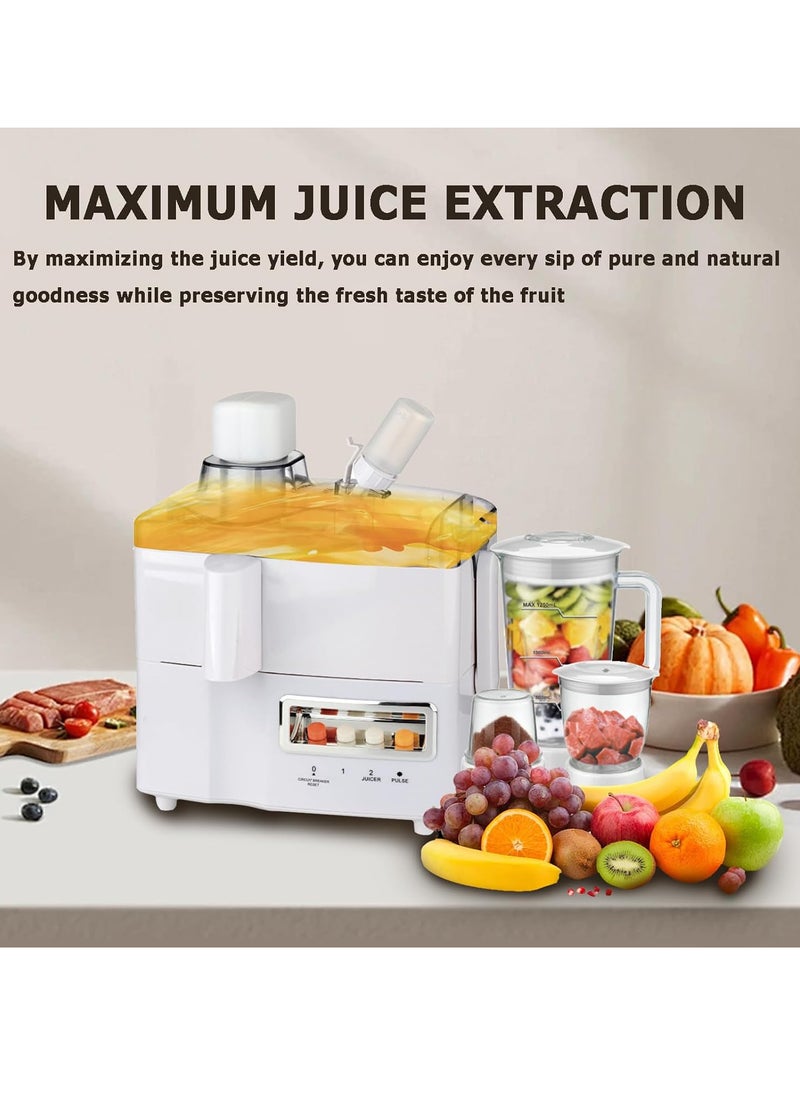 REFURA - Juicer Machines, Multifunction 4 In 1 Juicer & Blender Easy To Clean 500W Quiet Motor, Cold Press Juicer for Fruit & Vegetable, 90% Juice Yield for Lemon Lime Grapefruit Oranges. RE-10210 - Image 1