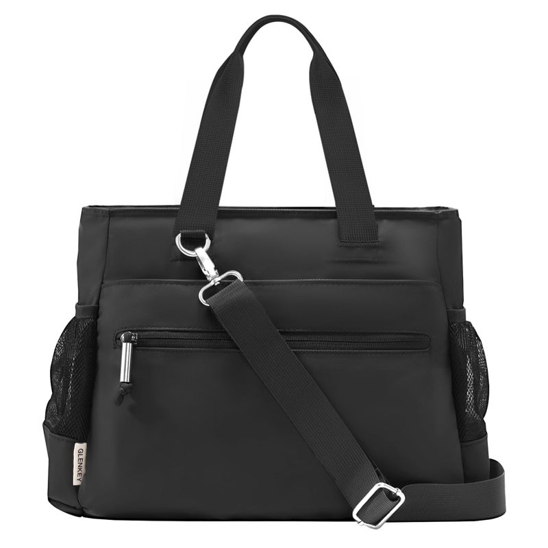 GLENKEY Insulated Lunch Box Lunch Bag Tote - Large Leakproof Cooler Bags for Women - Soft Lunchbox for Adults Work Shift Picnic Travel Black 10L - Image 1