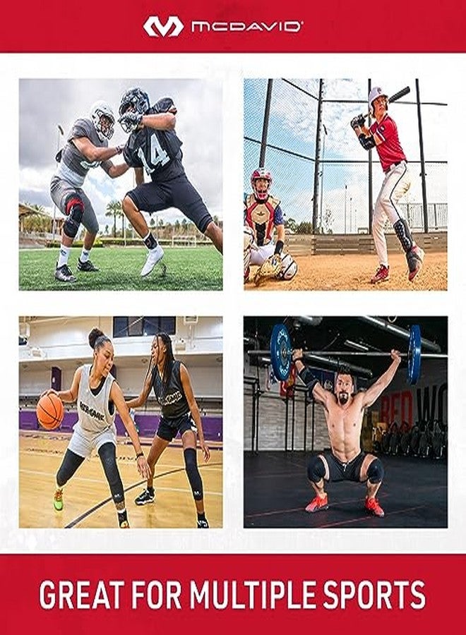 McDavid Knee Compression Sleeves: Hex Knee Pads Compression Leg Sleeve for Basketball, Volleyball, Weightlifting, and More - Pair of Sleeves, BLACK, YOUTH: YOUTH- ONE SIZE - Image 4