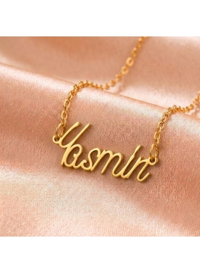 NENOUSH Kids Name Necklace | English Letter Pendant Chain 35cm | Gold Tone Jewelry | Birthday Party Gift for Girls | Daily Wear Fashion Jewelry for Special Occasions - Image 4