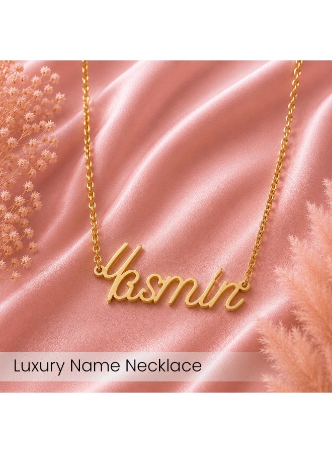NENOUSH Kids Name Necklace | English Letter Pendant Chain 35cm | Gold Tone Jewelry | Birthday Party Gift for Girls | Daily Wear Fashion Jewelry for Special Occasions - Image 2