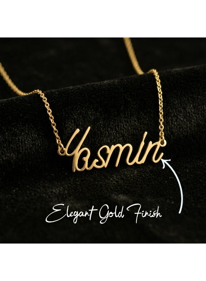 NENOUSH Kids Name Necklace | English Letter Pendant Chain 35cm | Gold Tone Jewelry | Birthday Party Gift for Girls | Daily Wear Fashion Jewelry for Special Occasions - Image 3