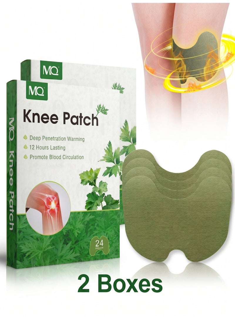 MQ 48 PCS Knee Patches,Pain Relief Patches,Warming Herbal Patches for Knee Patch, Natural Extract Sticker for Knee,Hand, Back, Neck, Shoulder,Chinese Herbal Natural Knee Joint Pain Relief Patch Knee Pain Treatment Plaster and Pads for Knee - Image 1