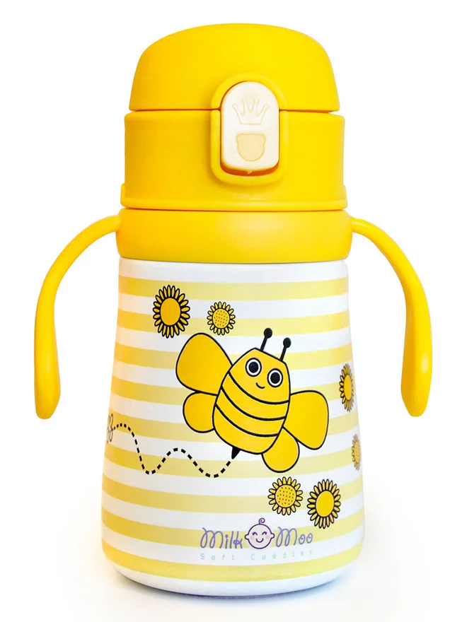 ميلك آند مو زجاجة ماء ستانلس ستيل للأطفال من ميلك آند موو  مل نحلة فيز فيز