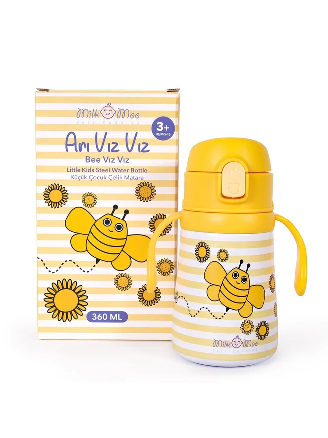 ميلك آند مو زجاجة ماء ستانلس ستيل للأطفال من ميلك آند موو  مل نحلة فيز فيز