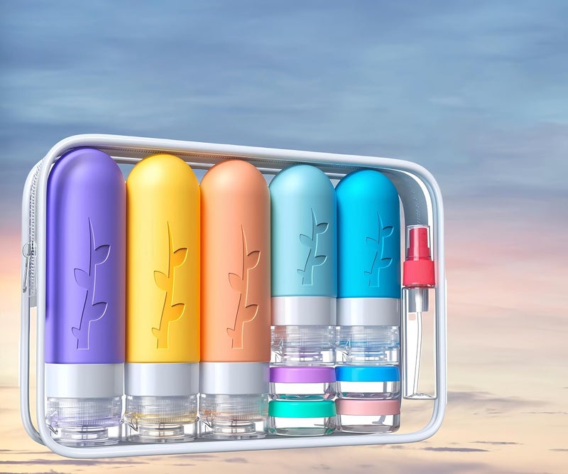 Aeomni 19pack Travel Bottles for Toiletries, TSA Approved Silicone Size Containers for toiletries, Refillable & Leakproof Travel shampoo and conditioner bottles - Image 5