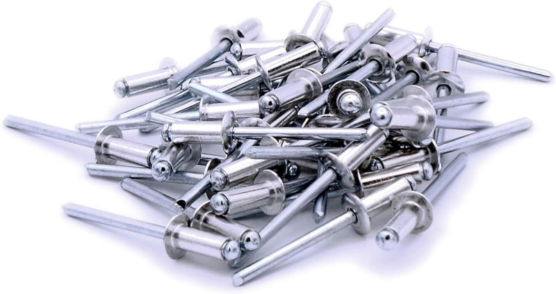 [40 Pack] Blind Rivet, Rivets for Metal, Dome Head Rivet, Aluminium Body and Steel Mandrel Pop Rivets for Tinplate, Metal Fastening, Leather – Push Rivets (3mm X 12mm) - Image 2