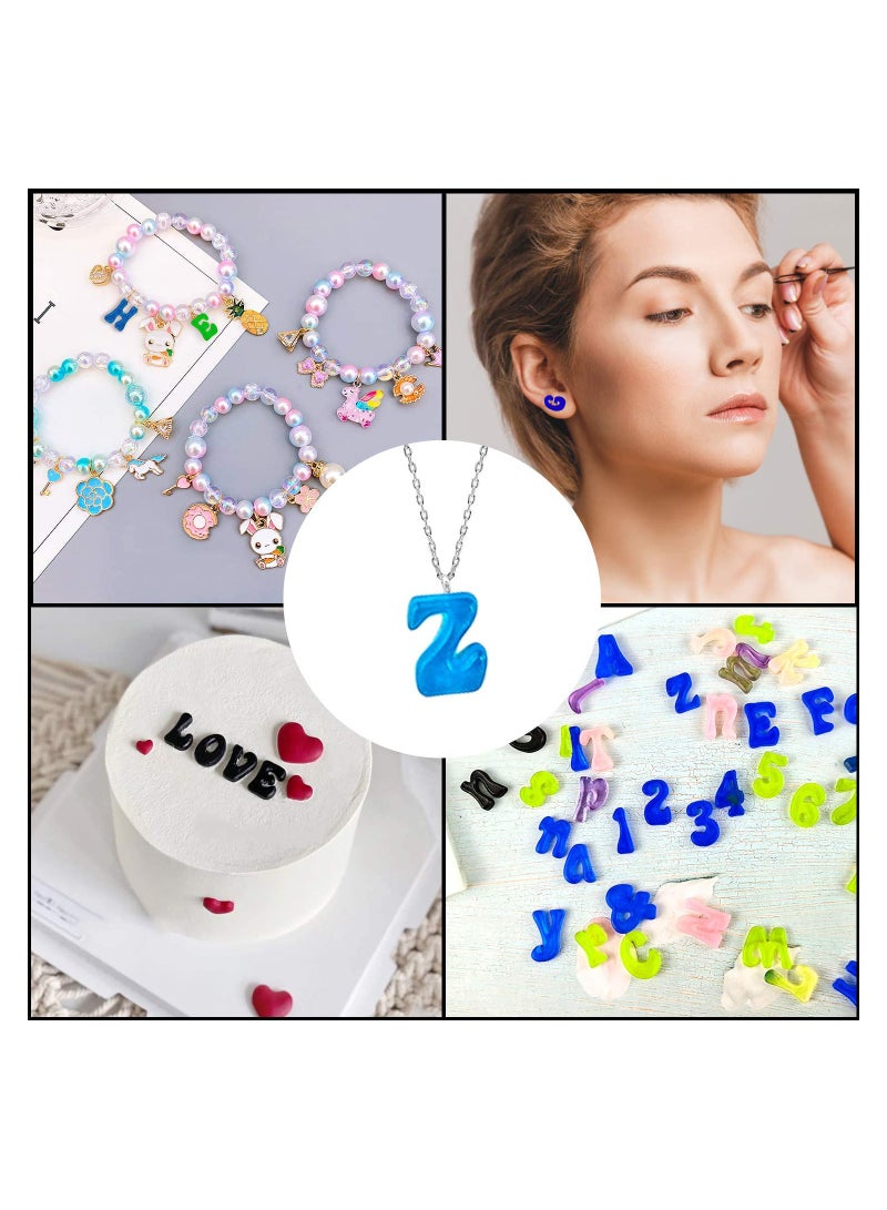 SOLARAE 3 قطع قوالب راتنجية صغيرة للحروف، قالب سيليكون صغير للأرقام والأبجدية لصب الإيبوكسي لصنع سلاسل المفاتيح، قلائد، مجوهرات، حلوى مطاطية، تزيين كعكة الشوكولاتة - Image 3