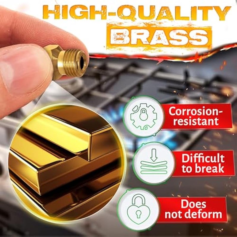 10Pcs Propane Orifice Kit - M6x0.75mm, 0.5mm=0.02=24AWG Brass Nozzle Temperature-Resistant Propane to Natural Gas Conversion Kit for Grill - Easy Install, Universal Fit for Gas Stoves and Grills - Image 3