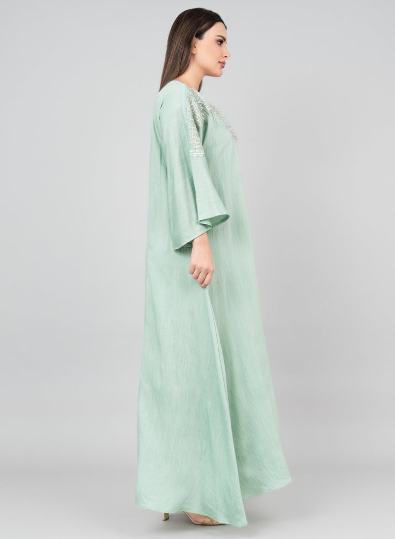 IKKXA Modern Grace Jalabiya IK3008 Green - Image 3