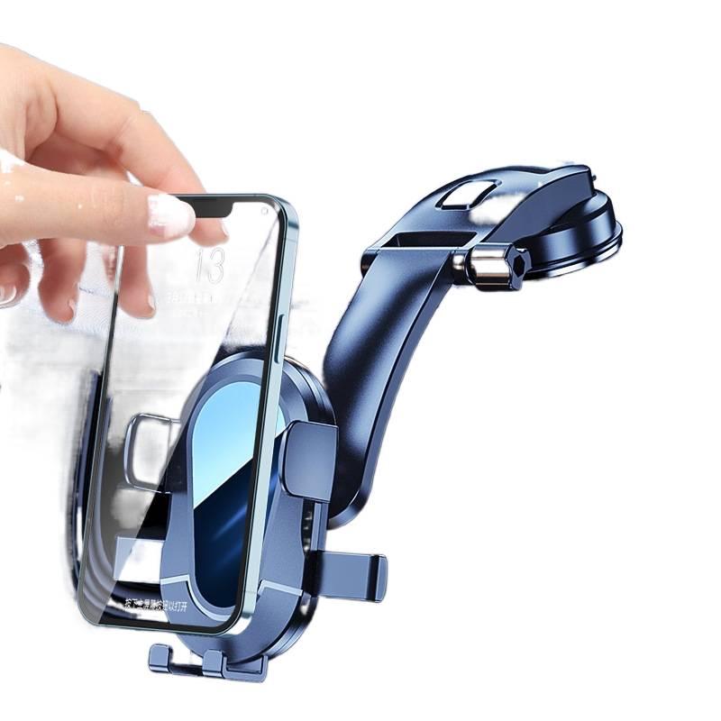 Car Phone Holder, Auto Lock Mechanism, Suction Cup Dashboard Mount, Universal Fit, Black - Image 2