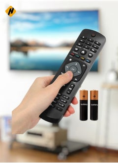 Replacement Smart Wireless Remote Control for Philips LCD Smart Digital HD TV - Black with battery