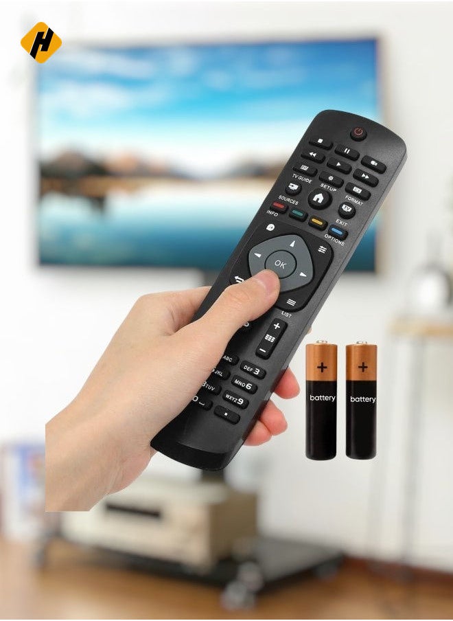 HuHa - Replacement Smart Wireless Remote Control for Philips LCD Smart Digital HD TV - Black with battery - Image 1