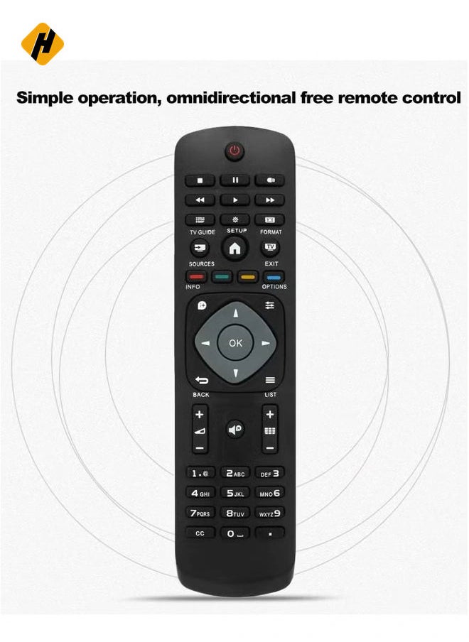 HuHa - Replacement Smart Wireless Remote Control for Philips LCD Smart Digital HD TV - Black with battery - Image 1