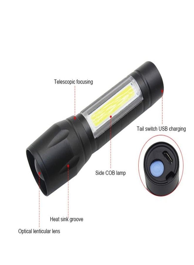 MZ Mini Rechargeable Pocket Light Zoom COB USB Charging Led Waterproof Torch - Image 3