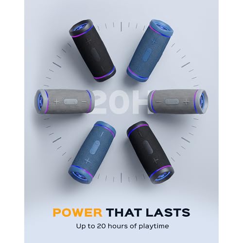 TREBLAB HD77 – Waterproof Bluetooth Speaker, 30W Loud 360° Sound, Deep Bass, IPX7, TWS Pairing, RGB Lights, 20H Battery, Portable Wireless Speaker for Outdoor, Beach, Camping, Party, Travel - Image 4