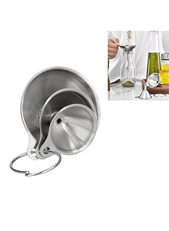 3Pcs Stainless Steel Funnel Set with Ventilation Design for Canning and Bottle Filling - Image 1