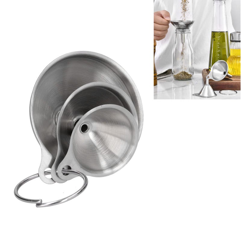 3Pcs Stainless Steel Funnel Set with Ventilation Design for Canning and Bottle Filling - Image 2