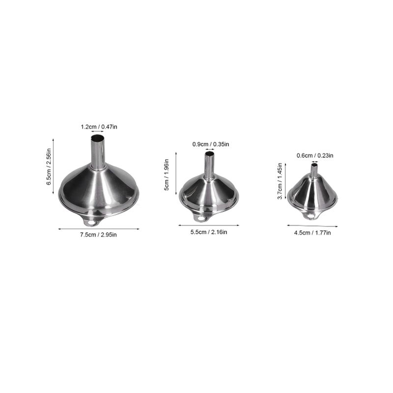 3Pcs Stainless Steel Funnel Set with Ventilation Design for Canning and Bottle Filling - Image 3
