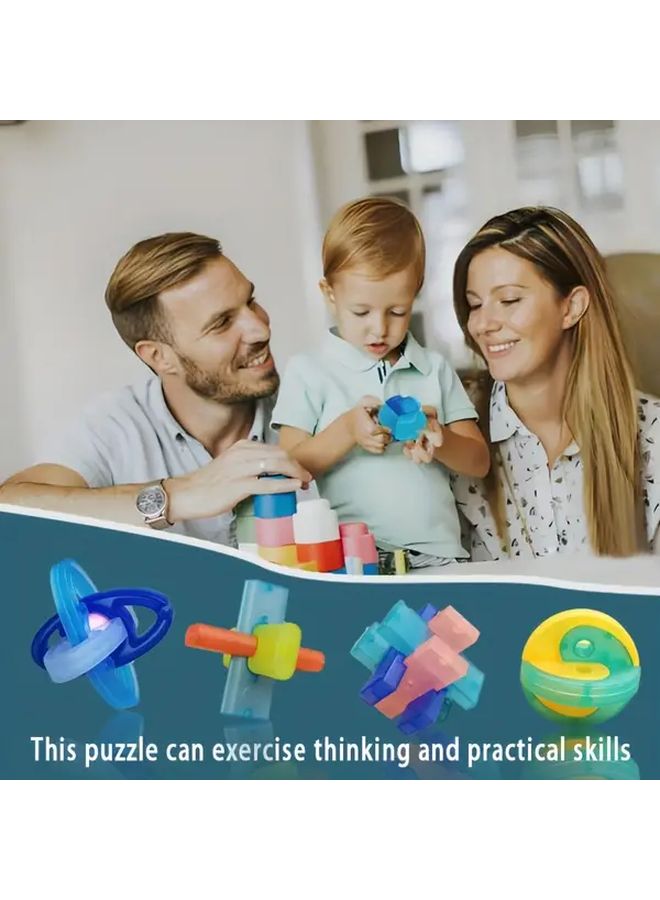 5pcs Kong Ming Lock Puzzle Toys Brain Teaser Games Random Color - Image 5