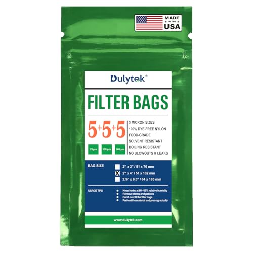 Dulytek Premium Nylon Filter Bags, 2" x 4", Trial Mixed Mesh Sizes - 25, 100, 160 Microns - 15 Pcs, 5 Bags Each Size, Double-Stitching, Zero Blowouts, Made in the USA - Image 1