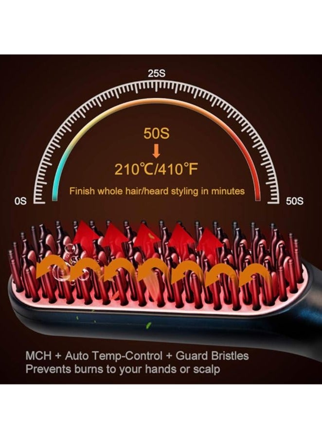 عام فرشاة تسريح الشعر المستقيم 3 في 1، مشط اللحية الساخن للرجال، مشط تجعيد الشعر الساخن، أدوات تصفيف وتجعيد الشعر متعددة الوظائف، تستخدم لتمليس وتجعيد وتصفيف الشعر للرجال والنساء. - Image 4