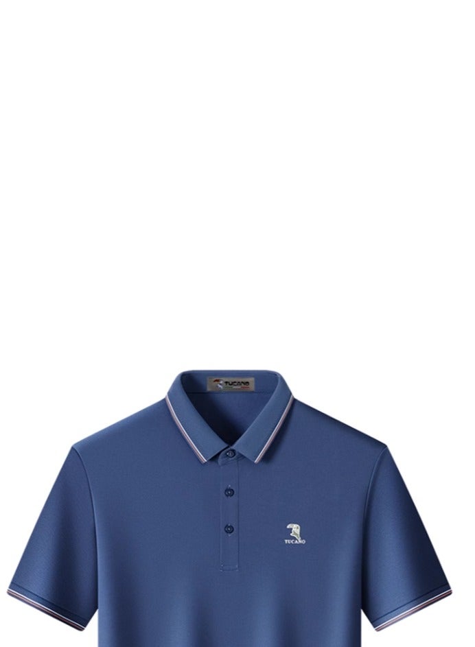 Tucano 【 Mulberry Silk 5A Antibacterial 】 Men's Short sleeved T-shirt Business Polo Shirt  - Image 3