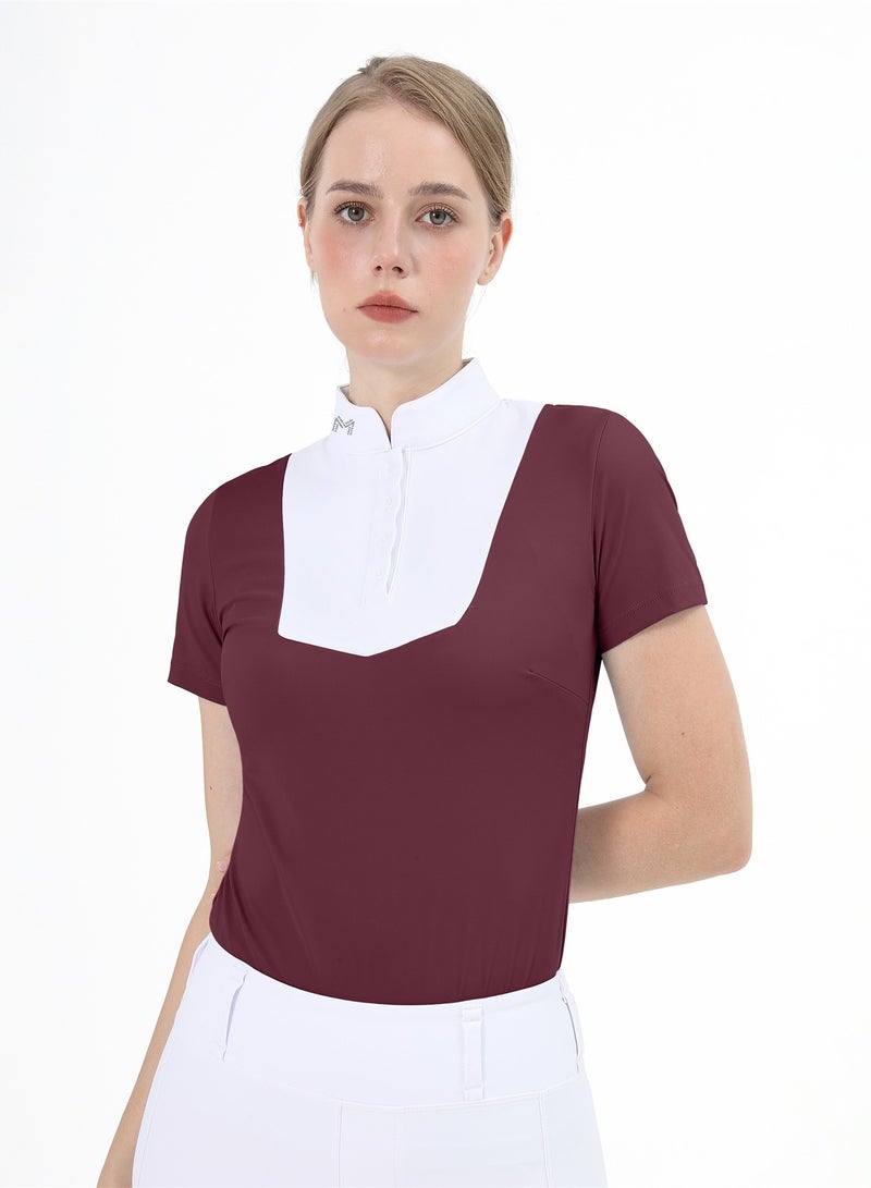 general Women Short Sleeve Equestrian T-shirts Summer Breathable Riding Horse Tops with M Pattern Equestrian Clothes - Image 1
