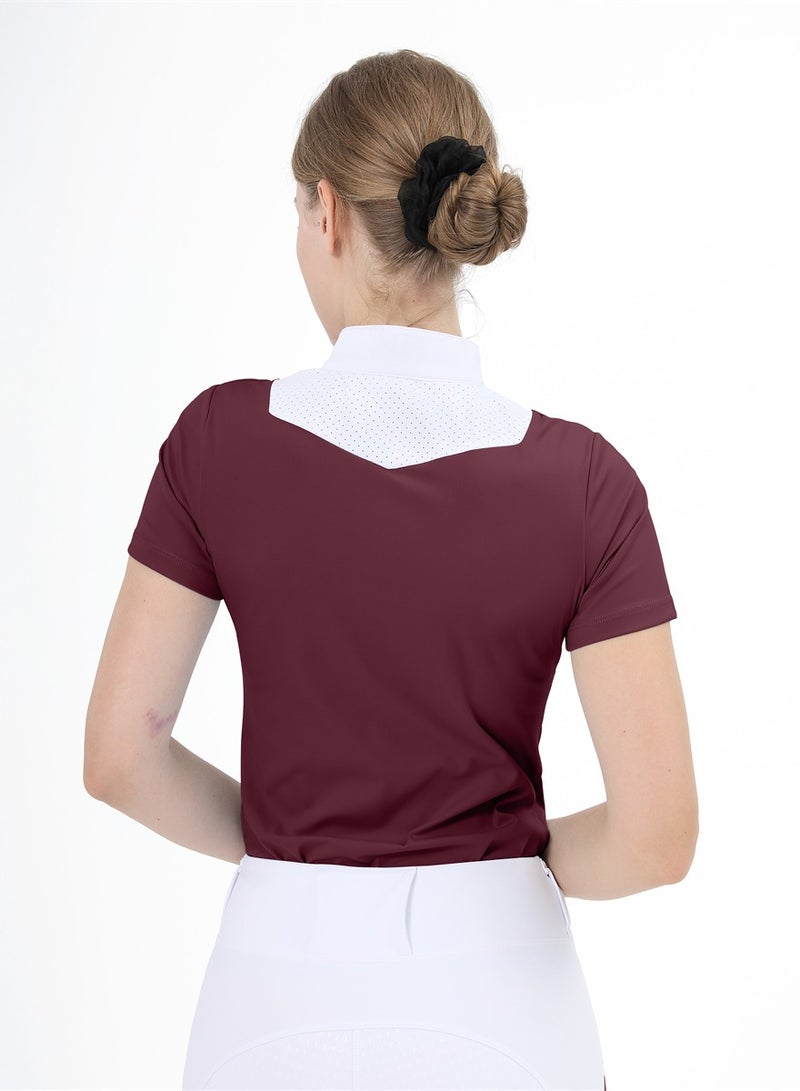 general Women Short Sleeve Equestrian T-shirts Summer Breathable Riding Horse Tops with M Pattern Equestrian Clothes - Image 2