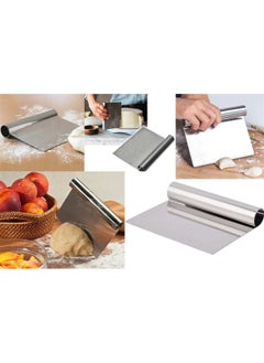 Afili Home Stainless Steel Measuring Ruler Dough Cutting Spatula, Measuring Steel Cutter Scraper Spatula, Cake Shaper, Cream Leveler, Chocolate Scraper Measuring Ruler Dough Cutter  - Image 1