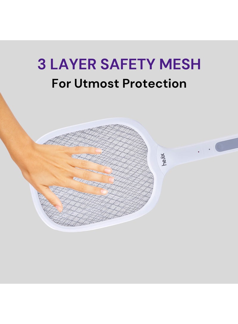  حىجيقس Electric Mosquito Swatter – 2-in-1 Rechargeable Fly Zapper with UV Light Stand, Portable Insect Killer Racket for Indoor & Outdoor Use – High Voltage Bug Zapper with Safety Mesh Protection - Image 5