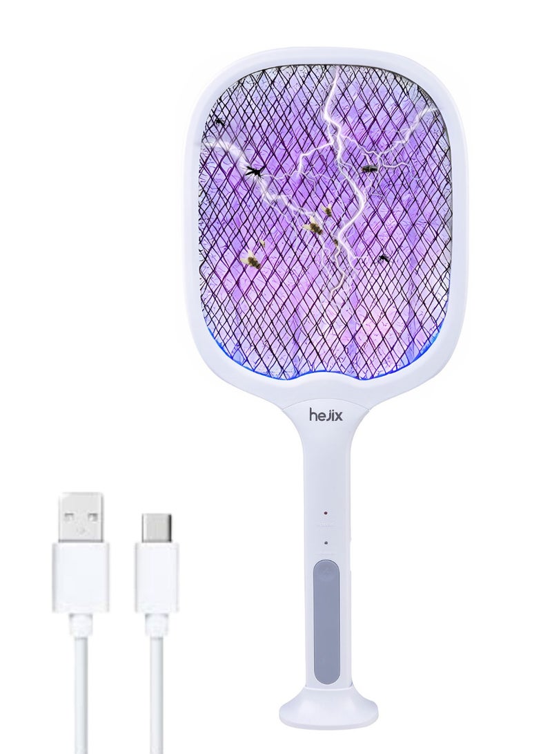  حىجيقس Electric Mosquito Swatter – 2-in-1 Rechargeable Fly Zapper with UV Light Stand, Portable Insect Killer Racket for Indoor & Outdoor Use – High Voltage Bug Zapper with Safety Mesh Protection - Image 1